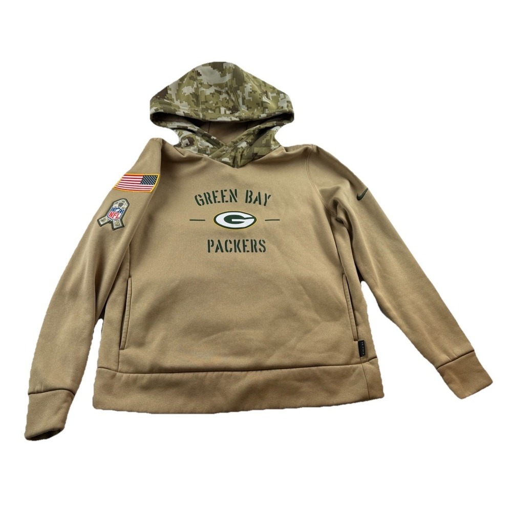 Nike Green Bay Packers Salute to Service Dri-Fit Camouflage Hoodie M